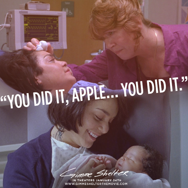 Kathy (Ann Dowd) praises Apple (Vanessa Hudgens) during her proudest moment… | See #GimmeShelter today: http://bit.ly/GimmeShelterTix