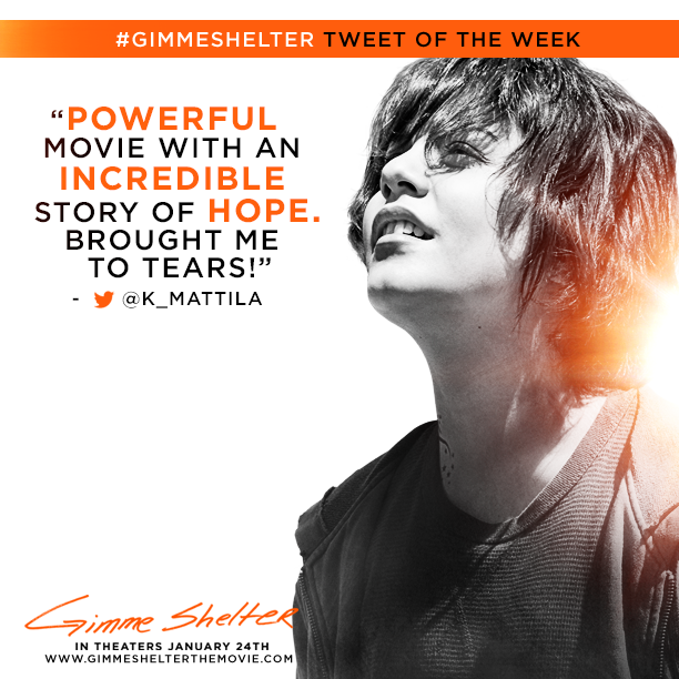 Are you excited for Gimme Shelter? Tweet your thoughts using the hashtag #GimmeShelter and you could be featured as our Tweet of the Week! Don’t forget to follow us on Twitter at http://www.Twitter.com/GimmeShelter!