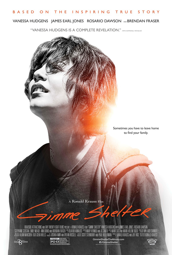 E! Online debuts the poster for Vanessa Hudgens&rsquo; inspiring new film Gimme Shelter! Check out how Vanessa found inspiration for her role as Apple: http://eonli.ne/1bFjY5K
