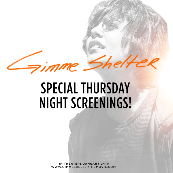 Special sneak peek screenings of Gimme Shelter are available tonight across the country! Use your zip code to see if it’s playing near you! – http://bitly.com/GimmeShelterTix #GimmeShelter